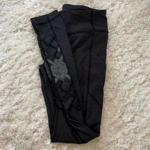 LuluLemon Black Workout Braided Bottom Leggings